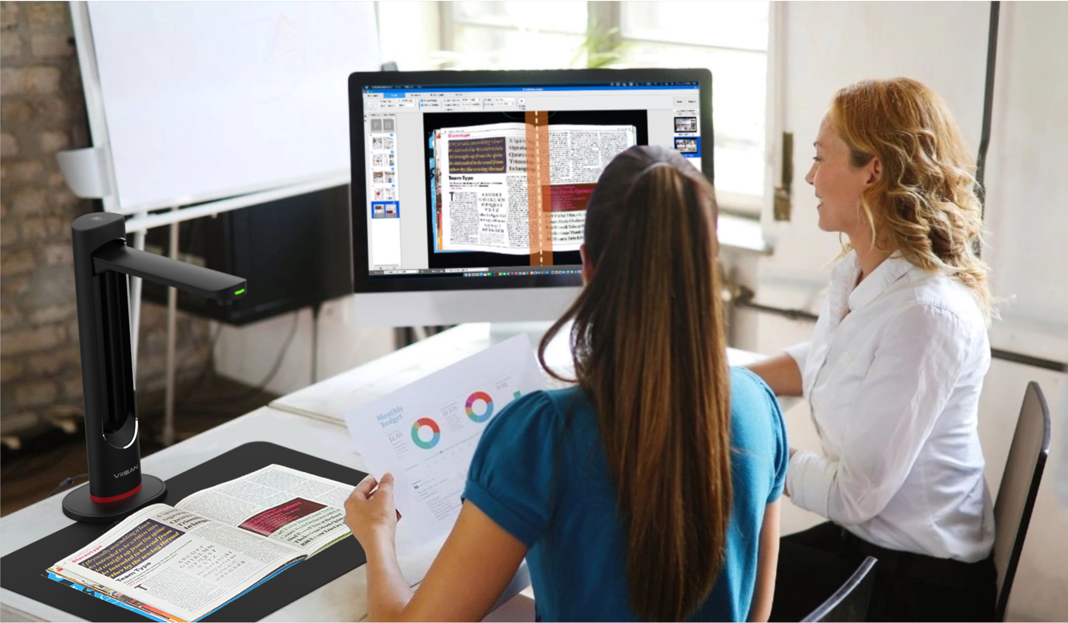 VIISAN overhead book scanner and document digitization solution for libraries and archives