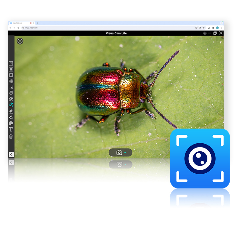 VIISAN VisualCam Lite for Web browser-based document camera software for remote teaching and AI visual learning