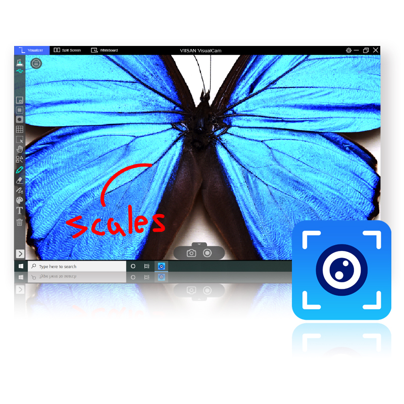 VIISAN VisualCam software for Windows and macOS document camera presentation, OCR, annotation, and lesson recording