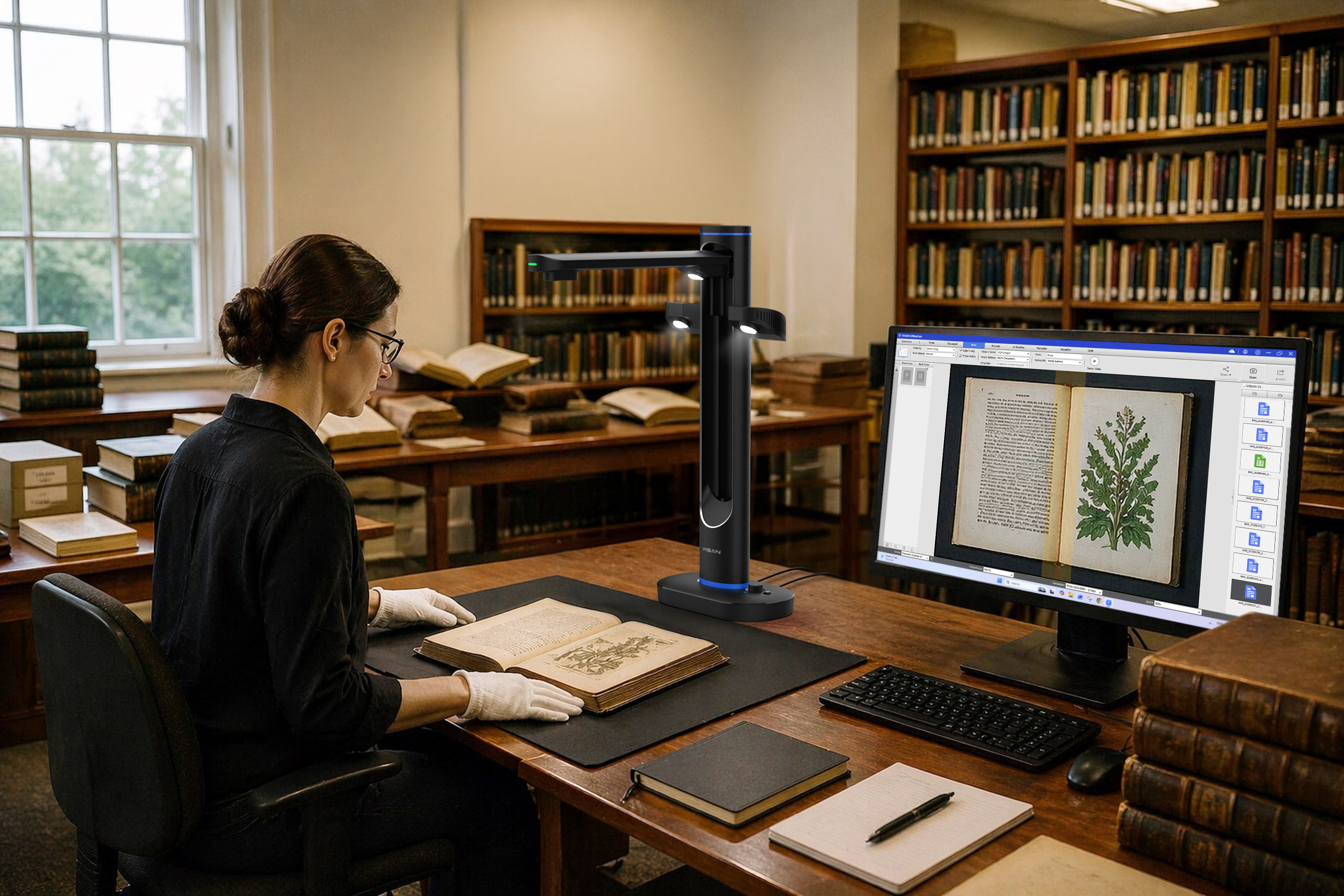 VIISAN overhead book scanner solution for library digitization and preservation