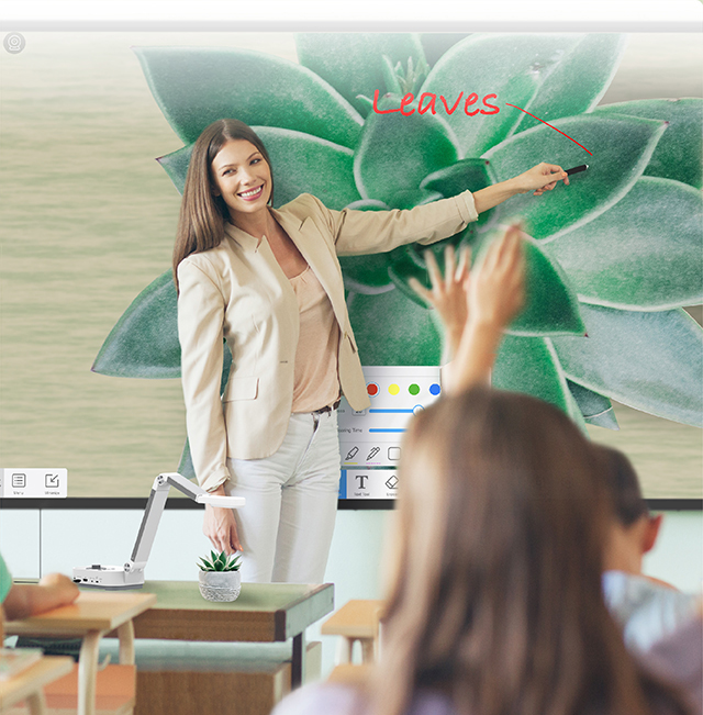 VZ5 connected directly to an interactive flat panel display through HDMI