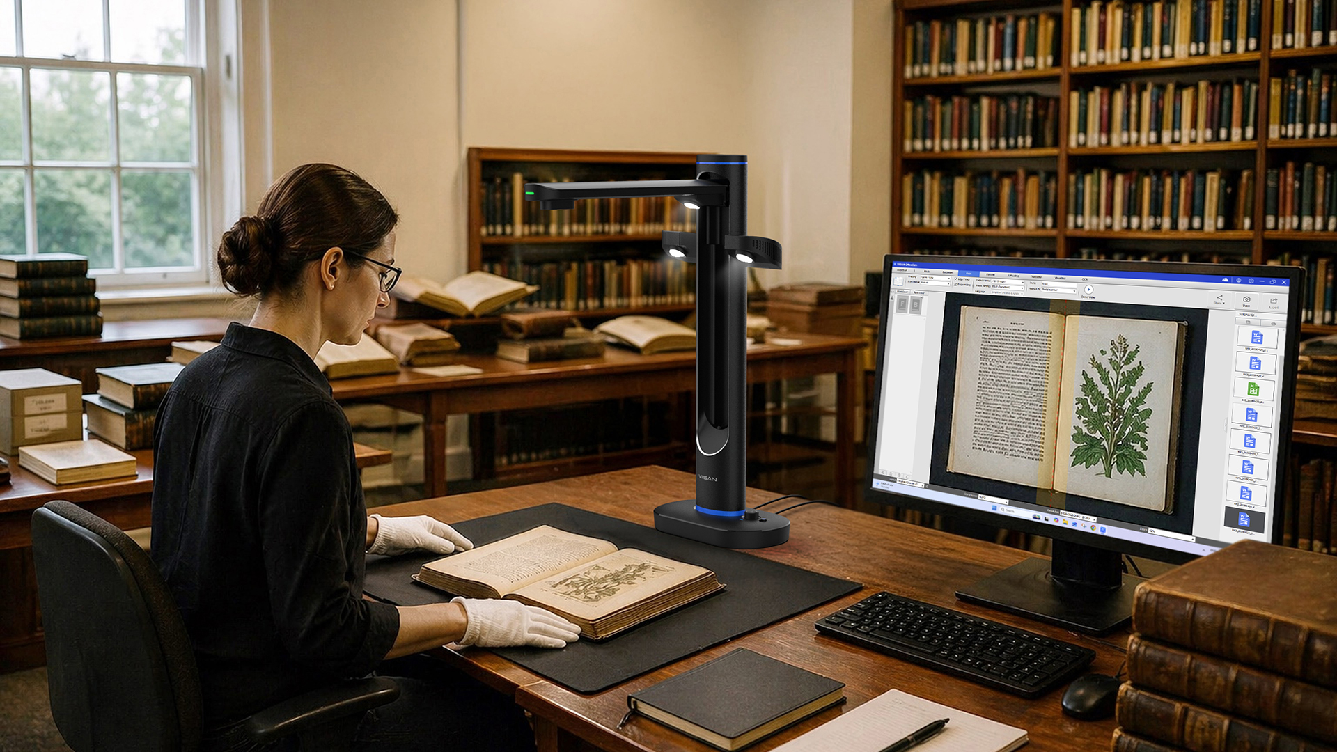 Library digitization workflow with VIISAN S48 Duo