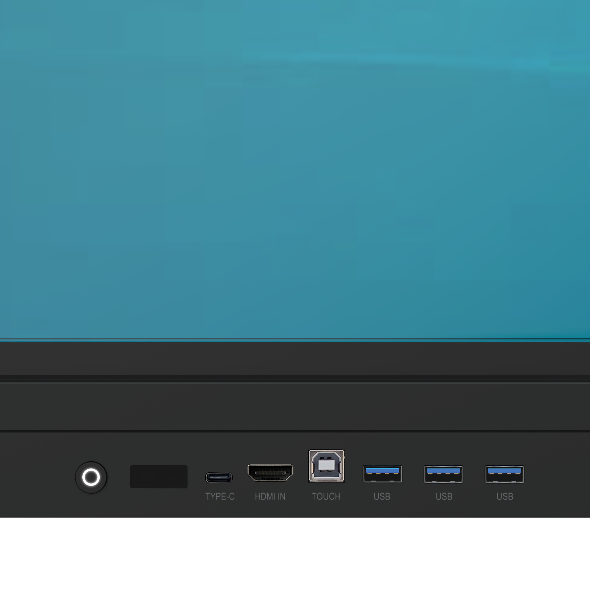 Front input and output ports on the VIISAN FL-K6 interactive display