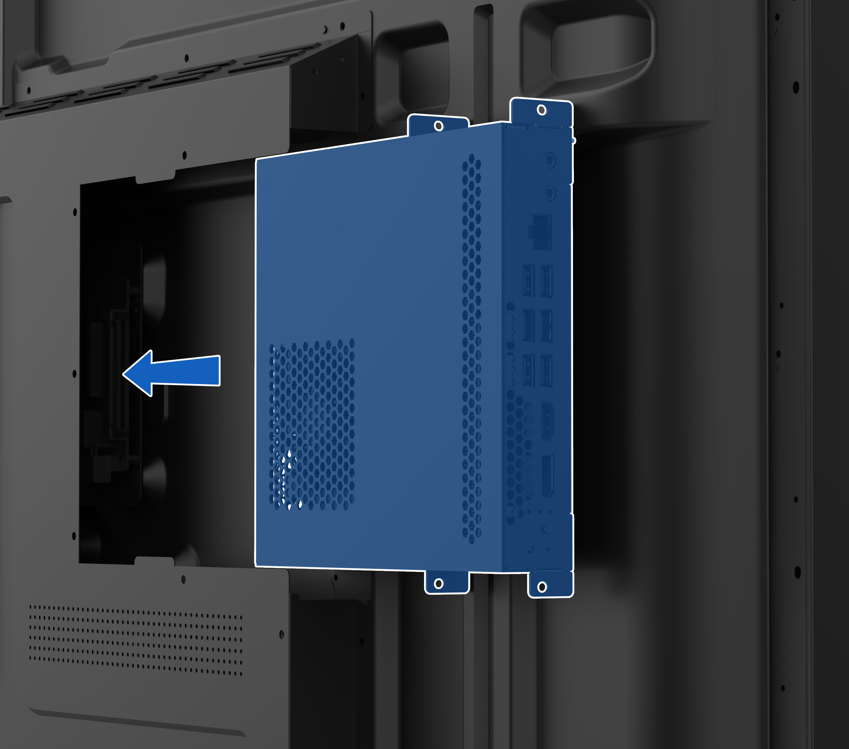 Optional Windows OPS computer being installed in the VIISAN FL-K6